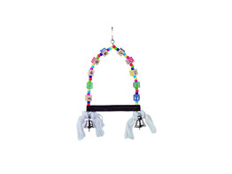 Cage Toy  Swing with coloured dices   28 x 17 cm