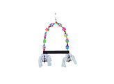 Cage Toy  Swing with coloured dices   28 x 17 cm