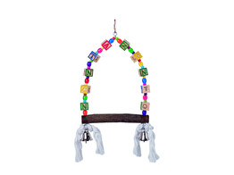 Cage Toy  Swing with coloured dices   35 x 18 cm