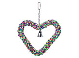 Cage Toy  heartcotton flexible with bell   27 x 21 cm