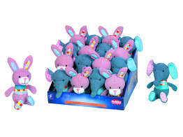 Plush rabbit and elefant   Display 16 pcs  19   22 cm