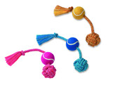 Rope Toy  Rope with tennis ball   45 cm  310g  ball O 7 5 cm