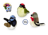 Plush bird with soundchip   strip 12 pcs  17 cm