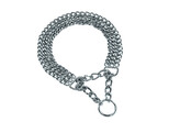 Collier etrangleur deux rangs chrome   l  35 cm  O 2 0 mm