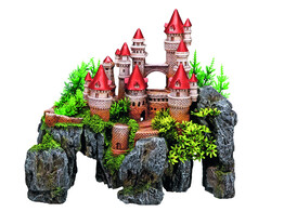 Aqua Ornaments  CASTLE  w/ plants   37 x 20 5 x 31 5 cm