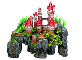 Aqua Ornaments  CASTLE  w/ plants   37 x 20 5 x 31 5 cm