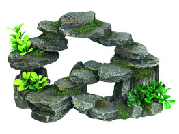 Aqua Ornaments  ROCKY ARCH - w/ plants   26 5 x 15 x 16 5 cm