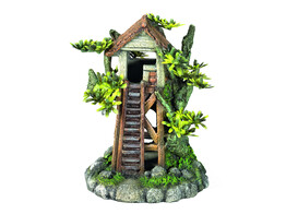 Aqua Ornaments  TRESS HOUSE  w/ plants   12 2 x 9 2 x 15 5 cm