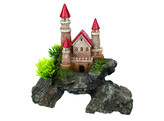 Aqua Ornaments  CASTLE  - w/ plants   15 5 x 8 x 15 5 cm