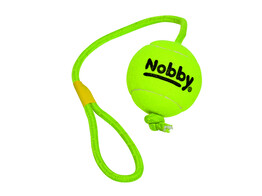 Tennisball with throw rope   XL 10 cm  rope 70 cm