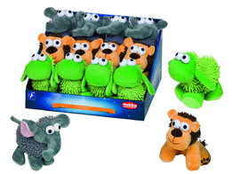 Moppy Toy mouton/elephant/lion   display 12 pcs  12-14 cm