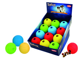 Rubber snack ball   8 cm  display 12 pcs