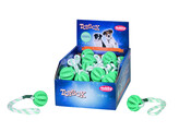 Rubber ball with rope  DENTAL LINE    display 32 pcs.  ball  O 5 cm  rope  30 cm