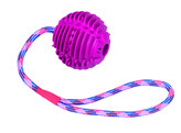 Rubber ball with rope   ball  7 5 cm  rope  30 cm