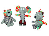 Plush animals  Patchwork    display 12 pcs  23-25 cm