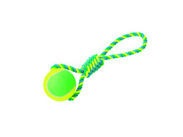 Jouet en corde avec balle de tennis  XXL   50 cm  balle O 12 cm