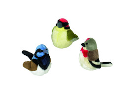 Plush bird with soundchip   strip 12 pcs  17 cm