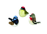 Plush bird with soundchip   strip 12 pcs  17 cm