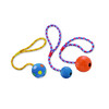 Rubber ball with nops  bell and rope   5 cm