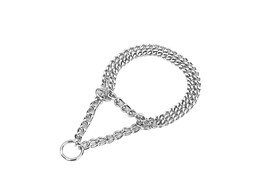 Collier etrangleur deux rangs chrome   l  30 cm  O 2 0 mm