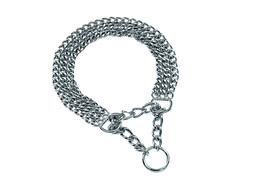 Collier etrangleur deux rangs chrome   l  35 cm  O 2 0 mm