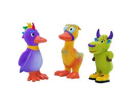 Jouets en latex oiseau  canard et vache   11 cm