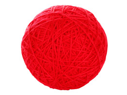 Balle de jeu laine pour chat rouge  O10cm