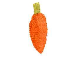 Carotte en luffa pour rongeur orange  10cm  4 pieces