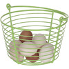 Eiermand van metaalgroen  O 21 cm x 15 5 cm