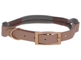 Halsband Monte Carlo  bruin/  grijs  12 mm x 40 - 55 cm