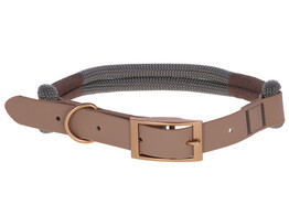 Halsband Monte Carlo  bruin/  grijs  12 mm x 45 - 65 cm