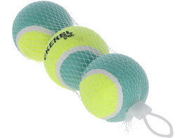 Tennisballen 3-dlg set o 6 5cm geel/turkoois