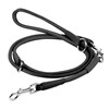WAUDOG Softgenuine leather dog adjustable leash  rolled  D 6 mm  L 183cm black