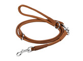 WAUDOG Softgenuine leather dog adjustable leash  rolled  D 6 mm  L 183cm brown