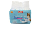 Diapers f. female dogs   12 pcs.  S-M   28 - 40 cm