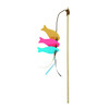 Rod fish felt with wood   pole  46 cm  strap   toy  90 cm