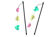 Rod with hearts  with catnip   Display 20 pcs  pole  50 cm  band with toy  60 cm