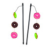 Rod with donuts  with catnip   Display 20 pcs  pole  50 cm  band with toy  60 cm