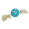 Rubber fence ball with rope   display 16 pcs  ball 7 cm  rope 25 cm