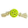 Rubber fence ball with rope   display 16 pcs  ball 7 cm  rope 25 cm